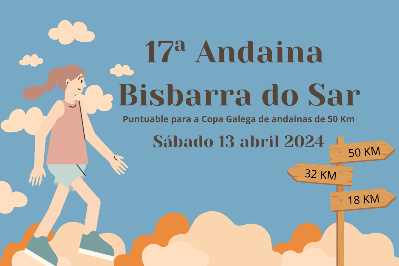 Cartel 17 edicion Andaina Bisbarra do Sar para as inscricións gratuítas en Rois